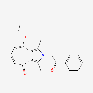 molecular formula C21H21NO3 B11579024 8-ethoxy-1,3-dimethyl-2-(2-oxo-2-phenylethyl)cyclohepta[c]pyrrol-4(2H)-one 