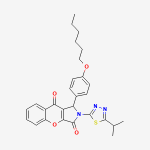 1-[4-(Hexyloxy)phenyl]-2-[5-(propan-2-yl)-1,3,4-thiadiazol-2-yl]-1,2-dihydrochromeno[2,3-c]pyrrole-3,9-dione