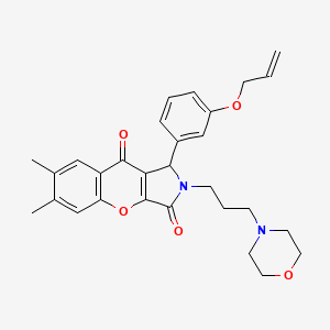 molecular formula C29H32N2O5 B11579064 6,7-Dimethyl-2-[3-(morpholin-4-yl)propyl]-1-[3-(prop-2-en-1-yloxy)phenyl]-1,2-dihydrochromeno[2,3-c]pyrrole-3,9-dione 