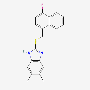 2-{[(4-fluoronaphthalen-1-yl)methyl]sulfanyl}-5,6-dimethyl-1H-benzimidazole