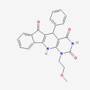 molecular formula C23H19N3O4 B11579154 7-(2-methoxyethyl)-2-phenyl-5,7,9-triazatetracyclo[8.7.0.03,8.011,16]heptadeca-1(10),3(8),11,13,15-pentaene-4,6,17-trione 