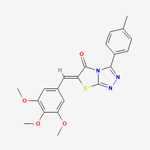 molecular formula C21H19N3O4S B11579159 (6Z)-3-(4-methylphenyl)-6-(3,4,5-trimethoxybenzylidene)[1,3]thiazolo[2,3-c][1,2,4]triazol-5(6H)-one 