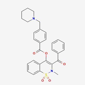 2-methyl-1,1-dioxido-3-(phenylcarbonyl)-2H-1,2-benzothiazin-4-yl 4-(piperidin-1-ylmethyl)benzoate