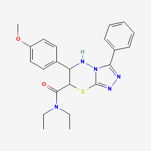 molecular formula C22H25N5O2S B11579228 N,N-diethyl-6-(4-methoxyphenyl)-3-phenyl-6,7-dihydro-5H-[1,2,4]triazolo[3,4-b][1,3,4]thiadiazine-7-carboxamide 