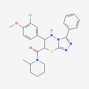 [6-(3-chloro-4-methoxyphenyl)-3-phenyl-6,7-dihydro-5H-[1,2,4]triazolo[3,4-b][1,3,4]thiadiazin-7-yl](2-methylpiperidin-1-yl)methanone