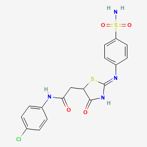 N-(4-chlorophenyl)-2-{4-oxo-2-[(4-sulfamoylphenyl)amino]-4,5-dihydro-1,3-thiazol-5-yl}acetamide