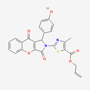 molecular formula C25H18N2O6S B11579246 prop-2-en-1-yl 2-[1-(4-hydroxyphenyl)-3,9-dioxo-3,9-dihydrochromeno[2,3-c]pyrrol-2(1H)-yl]-4-methyl-1,3-thiazole-5-carboxylate 