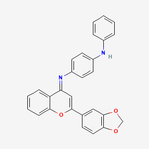 molecular formula C28H20N2O3 B11579256 N-[(4E)-2-(1,3-benzodioxol-5-yl)-4H-chromen-4-ylidene]-N'-phenylbenzene-1,4-diamine 