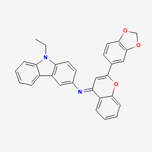 N-[(4E)-2-(1,3-benzodioxol-5-yl)-4H-chromen-4-ylidene]-9-ethyl-9H-carbazol-3-amine