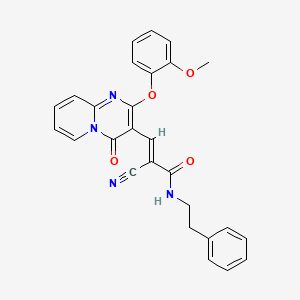 (2E)-2-cyano-3-[2-(2-methoxyphenoxy)-4-oxo-4H-pyrido[1,2-a]pyrimidin-3-yl]-N-(2-phenylethyl)prop-2-enamide