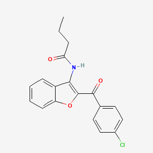 molecular formula C19H16ClNO3 B11579332 N-[2-(4-chlorobenzoyl)-1-benzofuran-3-yl]butanamide 