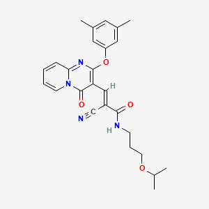 molecular formula C26H28N4O4 B11579375 (2E)-2-cyano-3-[2-(3,5-dimethylphenoxy)-4-oxo-4H-pyrido[1,2-a]pyrimidin-3-yl]-N-[3-(propan-2-yloxy)propyl]prop-2-enamide 