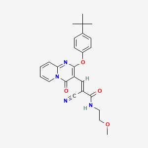 (2E)-3-[2-(4-tert-butylphenoxy)-4-oxo-4H-pyrido[1,2-a]pyrimidin-3-yl]-2-cyano-N-(2-methoxyethyl)prop-2-enamide