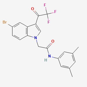 molecular formula C20H16BrF3N2O2 B11579430 2-[5-bromo-3-(trifluoroacetyl)-1H-indol-1-yl]-N-(3,5-dimethylphenyl)acetamide 