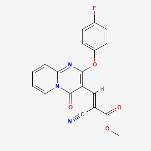 molecular formula C19H12FN3O4 B11579433 methyl (2E)-2-cyano-3-[2-(4-fluorophenoxy)-4-oxo-4H-pyrido[1,2-a]pyrimidin-3-yl]prop-2-enoate 