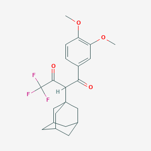 molecular formula C22H25F3O4 B11579439 2-(1-Adamantyl)-1-(3,4-dimethoxyphenyl)-4,4,4-trifluorobutane-1,3-dione 