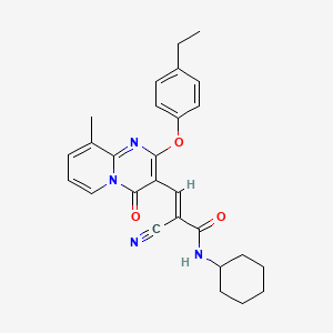 (2E)-2-cyano-N-cyclohexyl-3-[2-(4-ethylphenoxy)-9-methyl-4-oxo-4H-pyrido[1,2-a]pyrimidin-3-yl]prop-2-enamide