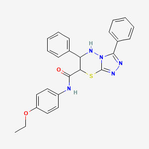 molecular formula C25H23N5O2S B11579496 N-(4-ethoxyphenyl)-3,6-diphenyl-6,7-dihydro-5H-[1,2,4]triazolo[3,4-b][1,3,4]thiadiazine-7-carboxamide 