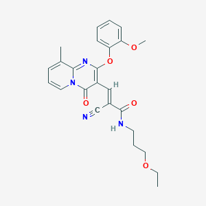 (2E)-2-cyano-N-(3-ethoxypropyl)-3-[2-(2-methoxyphenoxy)-9-methyl-4-oxo-4H-pyrido[1,2-a]pyrimidin-3-yl]prop-2-enamide