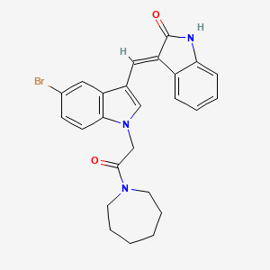 (3E)-3-({1-[2-(azepan-1-yl)-2-oxoethyl]-5-bromo-1H-indol-3-yl}methylidene)-1,3-dihydro-2H-indol-2-one