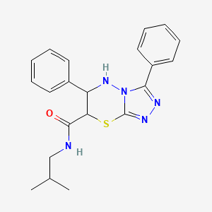 molecular formula C21H23N5OS B11579520 N-(2-methylpropyl)-3,6-diphenyl-6,7-dihydro-5H-[1,2,4]triazolo[3,4-b][1,3,4]thiadiazine-7-carboxamide 