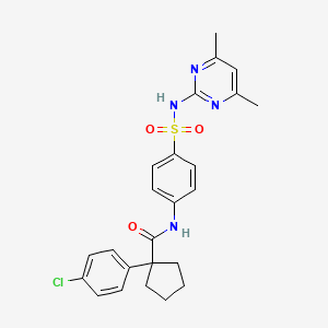 1-(4-chlorophenyl)-N-{4-[(4,6-dimethylpyrimidin-2-yl)sulfamoyl]phenyl}cyclopentanecarboxamide