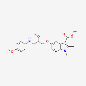 molecular formula C23H28N2O5 B11579550 ethyl 5-{2-hydroxy-3-[(4-methoxyphenyl)amino]propoxy}-1,2-dimethyl-1H-indole-3-carboxylate 