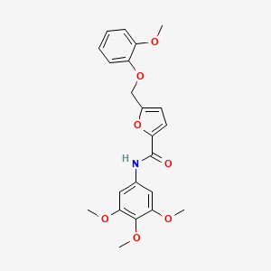 molecular formula C22H23NO7 B11579562 5-[(2-methoxyphenoxy)methyl]-N-(3,4,5-trimethoxyphenyl)furan-2-carboxamide 