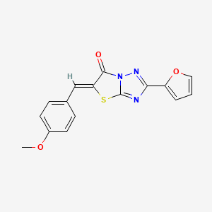 molecular formula C16H11N3O3S B11579597 (5Z)-2-(furan-2-yl)-5-(4-methoxybenzylidene)[1,3]thiazolo[3,2-b][1,2,4]triazol-6(5H)-one 