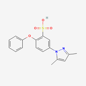 molecular formula C17H16N2O4S B11579599 5-(3,5-dimethyl-1H-pyrazol-1-yl)-2-phenoxybenzenesulfonic acid 