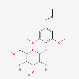molecular formula C17H24O8 B1157961 2-(2,6-二甲氧基-4-丙-1-烯基苯氧基)-6-(羟甲基)氧杂环-3,4,5-三醇 CAS No. 645414-25-1