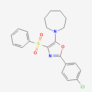 1-[2-(4-Chlorophenyl)-4-(phenylsulfonyl)-1,3-oxazol-5-yl]azepane