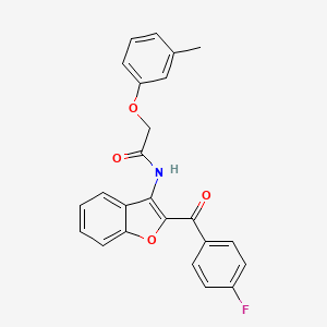 molecular formula C24H18FNO4 B11579625 N-[2-(4-fluorobenzoyl)-1-benzofuran-3-yl]-2-(3-methylphenoxy)acetamide 