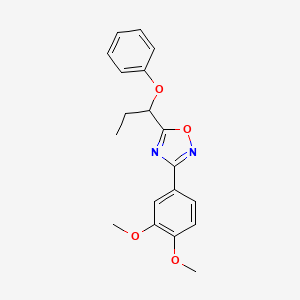 molecular formula C19H20N2O4 B11579633 3-(3,4-Dimethoxyphenyl)-5-(1-phenoxypropyl)-1,2,4-oxadiazole 