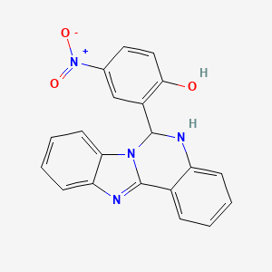 molecular formula C20H14N4O3 B11579673 2-(5,6-Dihydrobenzimidazo[1,2-c]quinazolin-6-yl)-4-nitrophenol 