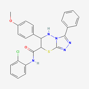 molecular formula C24H20ClN5O2S B11579679 N-(2-chlorophenyl)-6-(4-methoxyphenyl)-3-phenyl-6,7-dihydro-5H-[1,2,4]triazolo[3,4-b][1,3,4]thiadiazine-7-carboxamide 