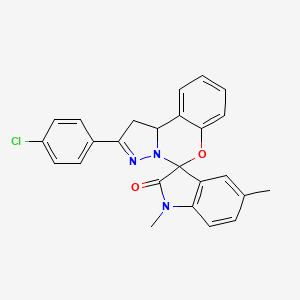 2'-(4-chlorophenyl)-1,5-dimethyl-1',10b'-dihydrospiro[indole-3,5'-pyrazolo[1,5-c][1,3]benzoxazin]-2(1H)-one