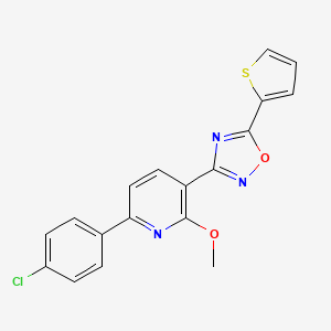 6-(4-Chlorophenyl)-2-methoxy-3-[5-(thiophen-2-yl)-1,2,4-oxadiazol-3-yl]pyridine