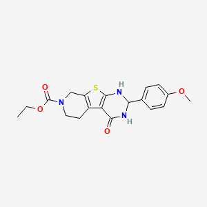 ethyl 5-(4-methoxyphenyl)-3-oxo-8-thia-4,6,11-triazatricyclo[7.4.0.02,7]trideca-1(9),2(7)-diene-11-carboxylate