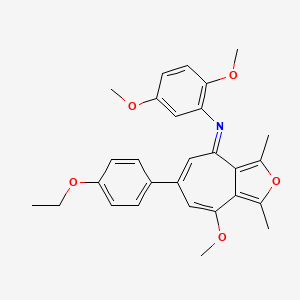 N-[(4E)-6-(4-ethoxyphenyl)-8-methoxy-1,3-dimethyl-4H-cyclohepta[c]furan-4-ylidene]-2,5-dimethoxyaniline