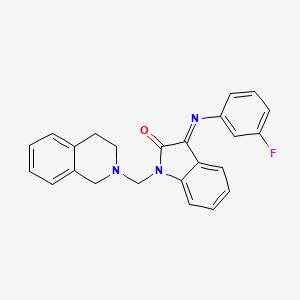 1H-Indol-2-one, 2,3-dihydro-1-(1,2,3,4-tetrahydro-2-isoquinolylamino)-3-(3-fluorophenylimino)-