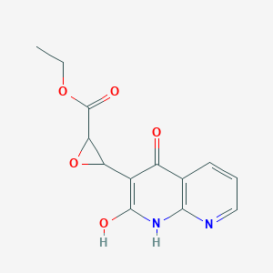 molecular formula C13H12N2O5 B115798 Ethyl 3-(2-hydroxy-4-oxo-1H-1,8-naphthyridin-3-yl)oxirane-2-carboxylate CAS No. 153457-36-4