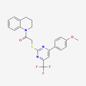 1-(3,4-dihydroquinolin-1(2H)-yl)-2-{[4-(4-methoxyphenyl)-6-(trifluoromethyl)pyrimidin-2-yl]sulfanyl}ethanone