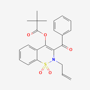 molecular formula C23H23NO5S B11579820 2-allyl-3-benzoyl-1,1-dioxido-2H-1,2-benzothiazin-4-yl pivalate 