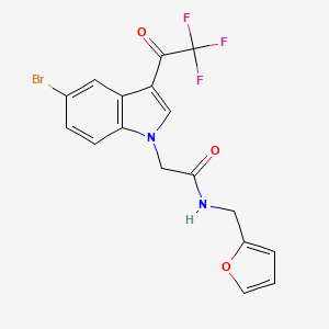 molecular formula C17H12BrF3N2O3 B11579844 2-[5-bromo-3-(trifluoroacetyl)-1H-indol-1-yl]-N-(furan-2-ylmethyl)acetamide 