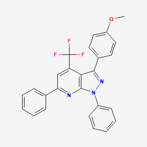 molecular formula C26H18F3N3O B11579851 3-(4-methoxyphenyl)-1,6-diphenyl-4-(trifluoromethyl)-1H-pyrazolo[3,4-b]pyridine 