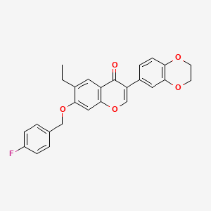 3-(2,3-dihydro-1,4-benzodioxin-6-yl)-6-ethyl-7-[(4-fluorobenzyl)oxy]-4H-chromen-4-one