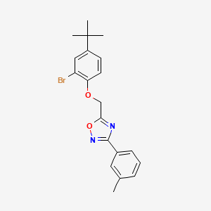 5-[(2-Bromo-4-tert-butylphenoxy)methyl]-3-(3-methylphenyl)-1,2,4-oxadiazole