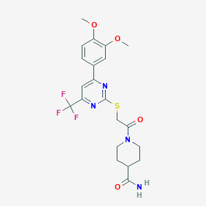 1-({[4-(3,4-Dimethoxyphenyl)-6-(trifluoromethyl)pyrimidin-2-yl]sulfanyl}acetyl)piperidine-4-carboxamide