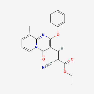 Ethyl (2E)-2-cyano-3-{9-methyl-4-oxo-2-phenoxy-4H-pyrido[1,2-A]pyrimidin-3-YL}prop-2-enoate